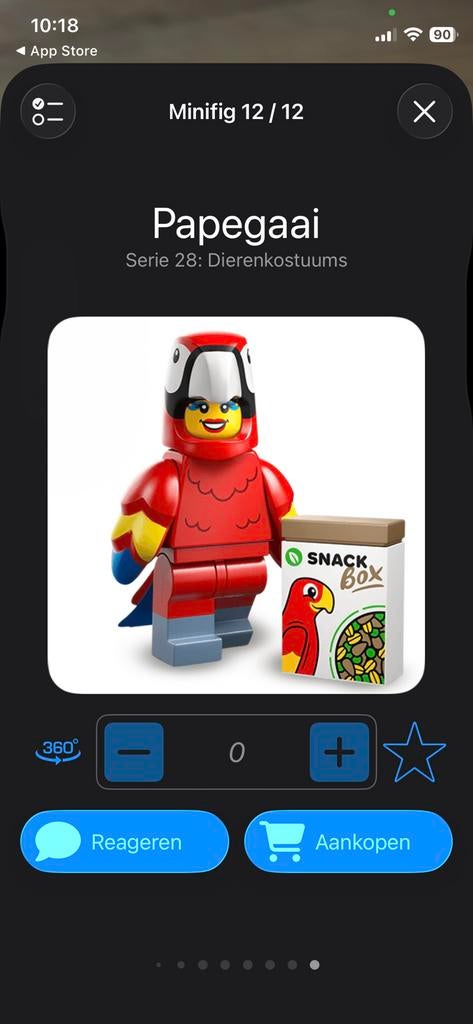 1 x LEGO Minifigures Serie 28 Papegaai, Kinderen en Baby's, Speelgoed | Duplo en Lego, Ophalen of Verzenden, Nieuw, Complete set