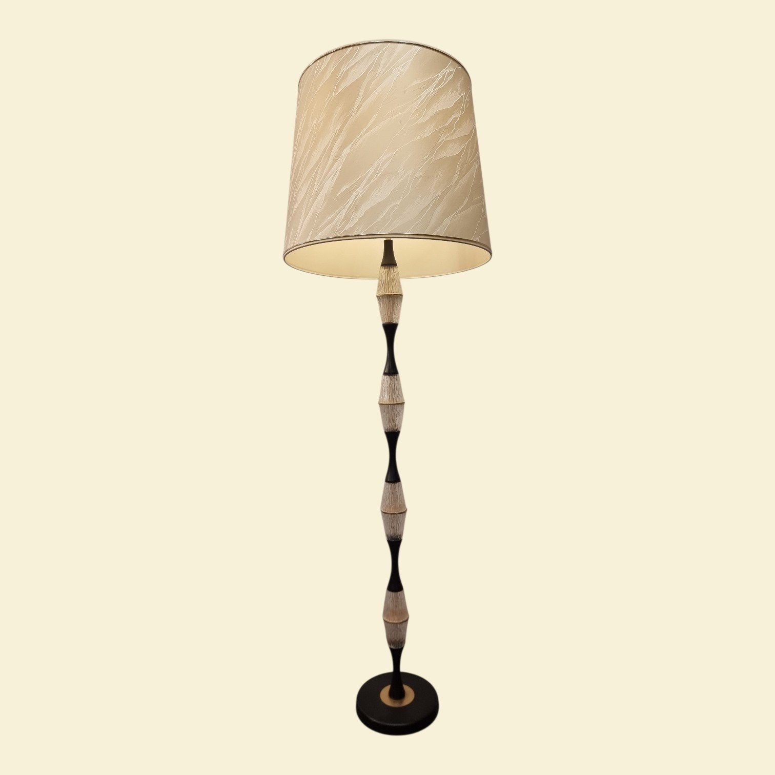 Vintage Vloerlamp jaren 60 glas en metaal, ,, Ophalen of Verzenden, Zo goed als nieuw, ,