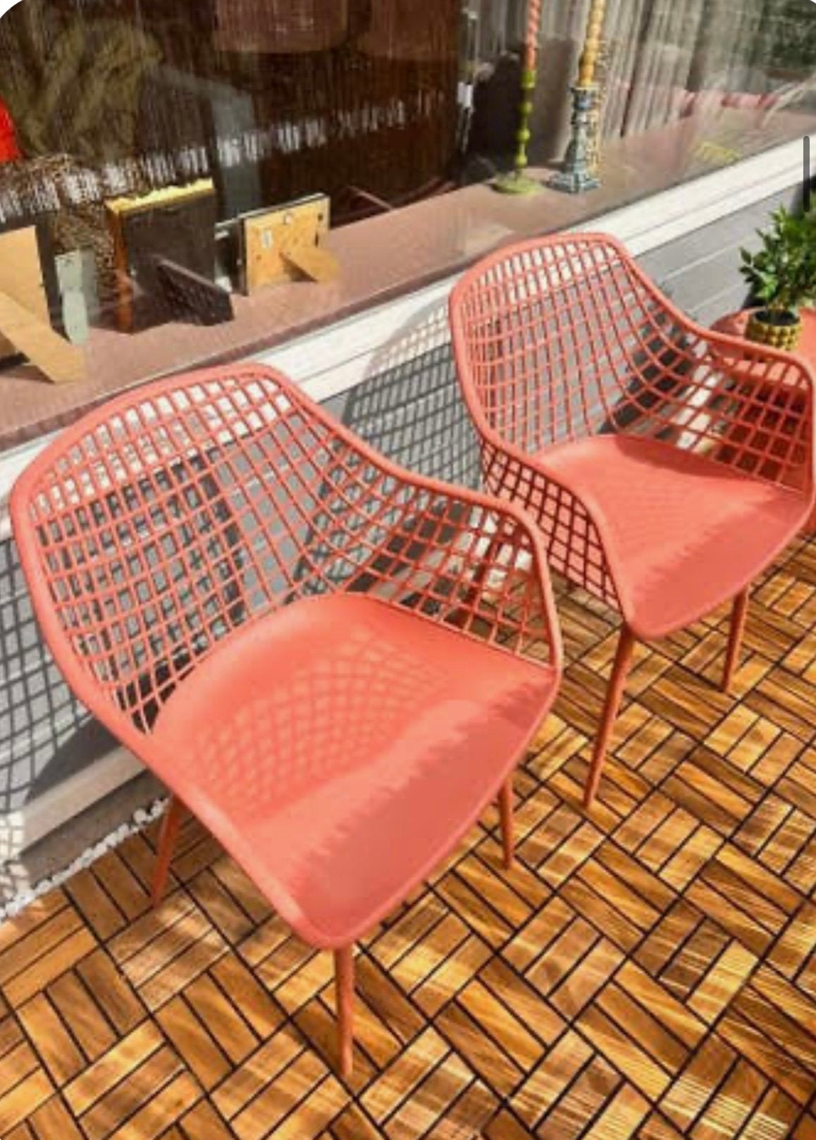 2 x webbing stoel kwantum terracotta nieuw, Tuin en Terras, Tuinstoelen, Ophalen of Verzenden, Zo goed als nieuw