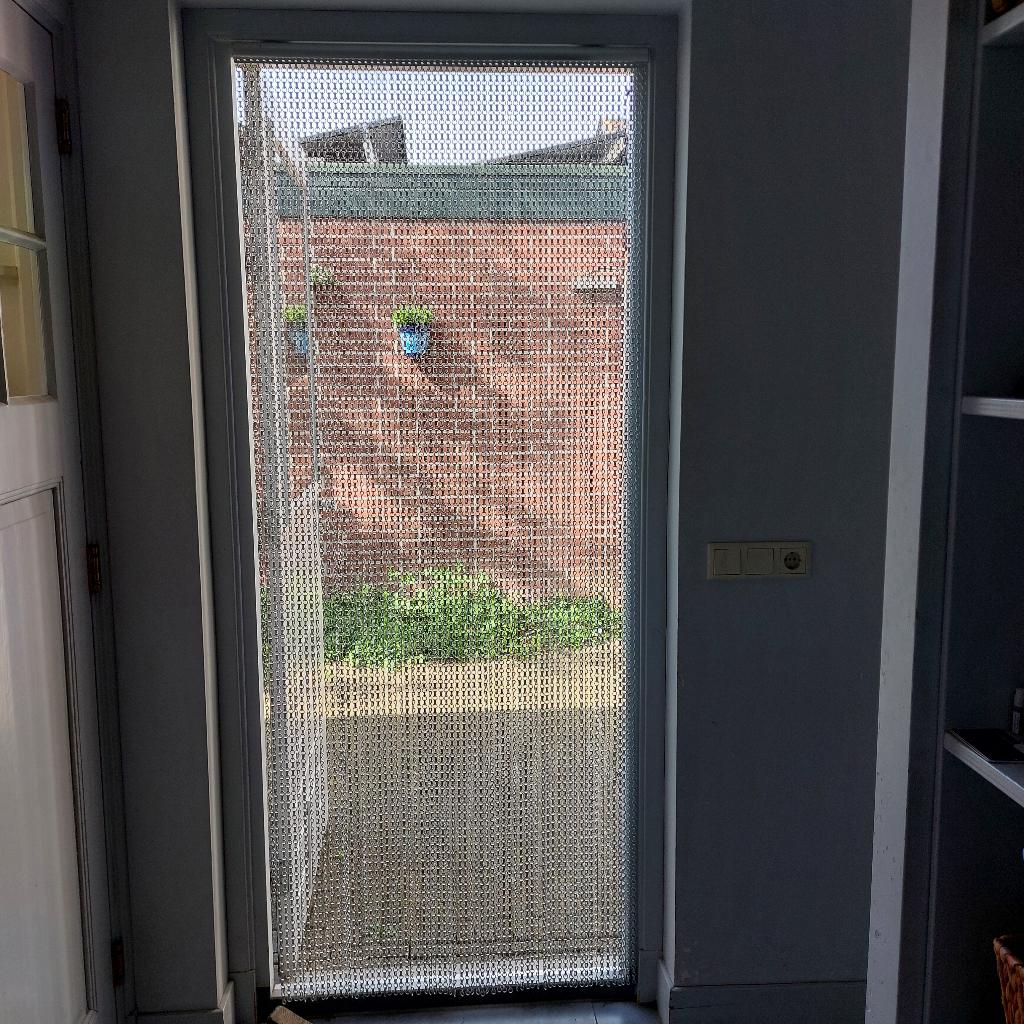 Alu vliegengordijn, Ophalen, 120 cm of meer, Hordeur, Zo goed als nieuw