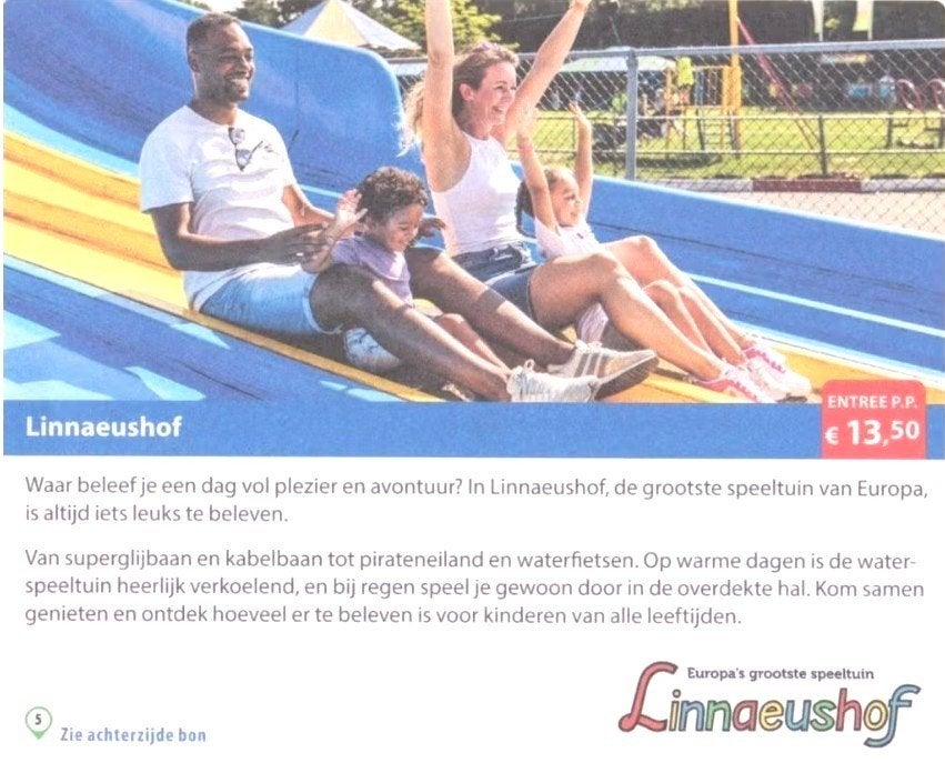Linnaeushof korting, Drie personen of meer, Kortingskaart