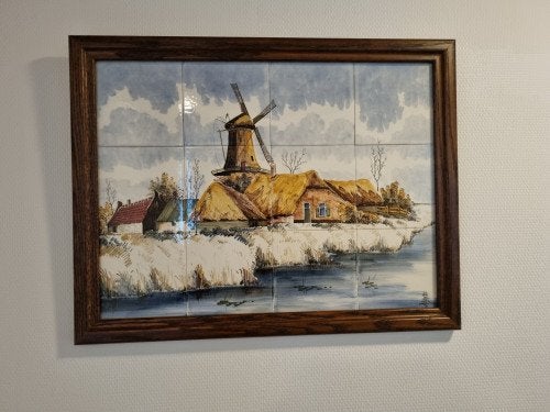 tegelplateau molen met boerderij delft, Ophalen of Verzenden