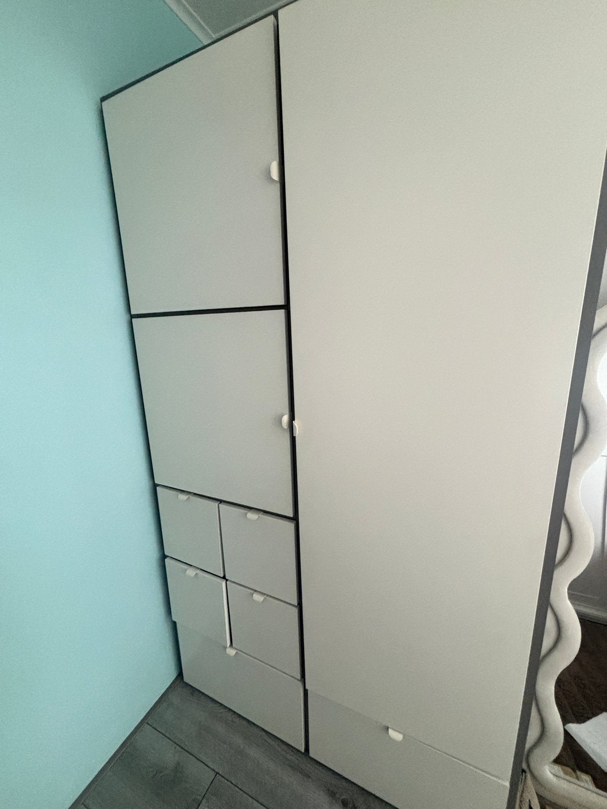 Kledingkast met lades en hangruimte, Ophalen, Gebruikt, 100 tot 150 cm, 200 cm of meer