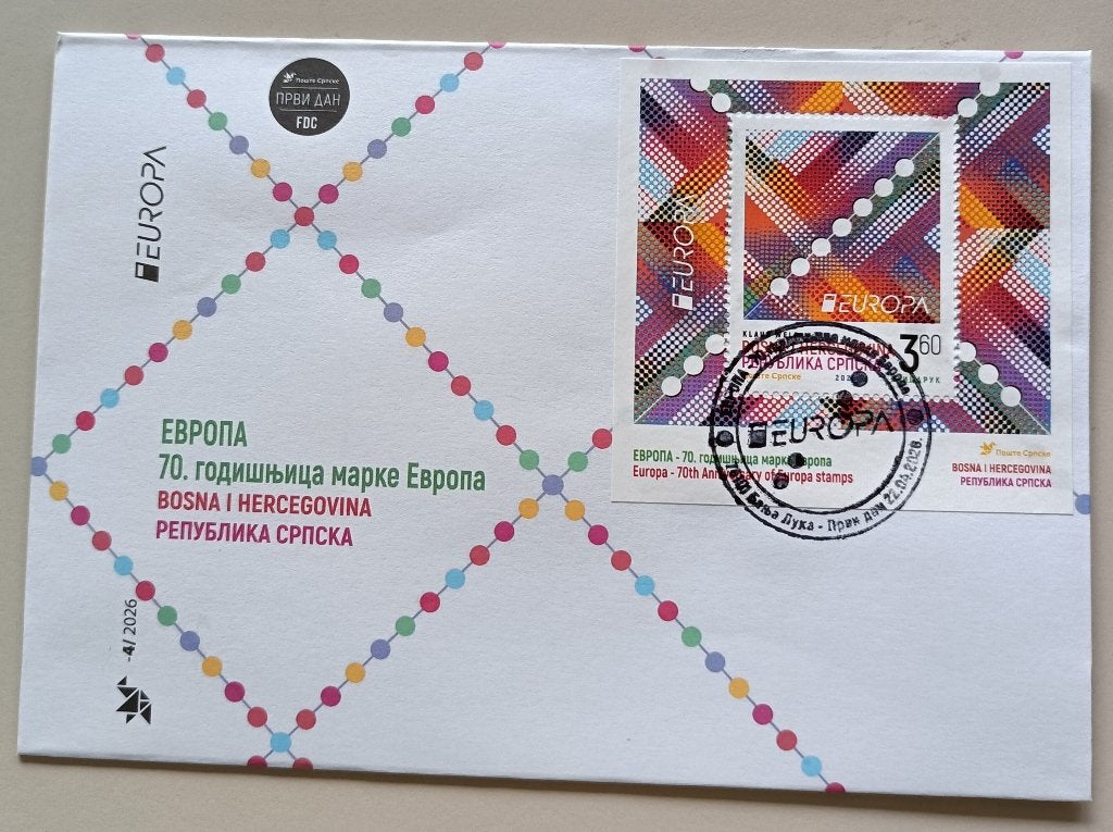 Bosnie Herz.- Bosnia herz. (Servie) 2026  cept PF block FDC, Verzenden, Onbeschreven, Europa