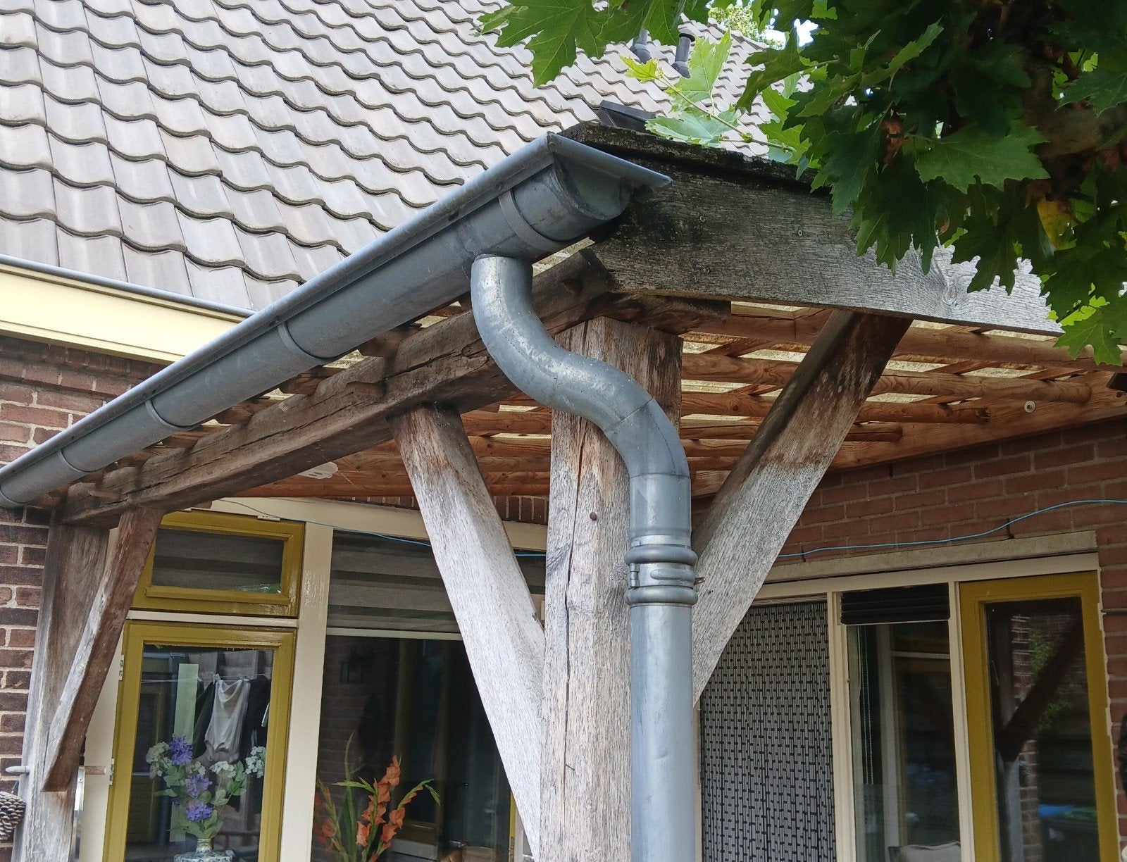 Afdak Eiken/ grenen/ golfplaten dak, Ophalen, Gebruikt, Overige typen