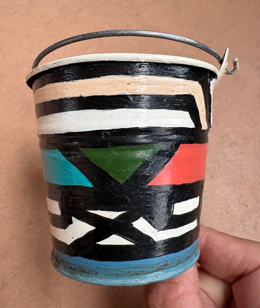 Beschilderd emmertje, Zuid-Afrika (Anna Ntuli), Afrika, Overige typen, Ophalen of Verzenden, 9 cm