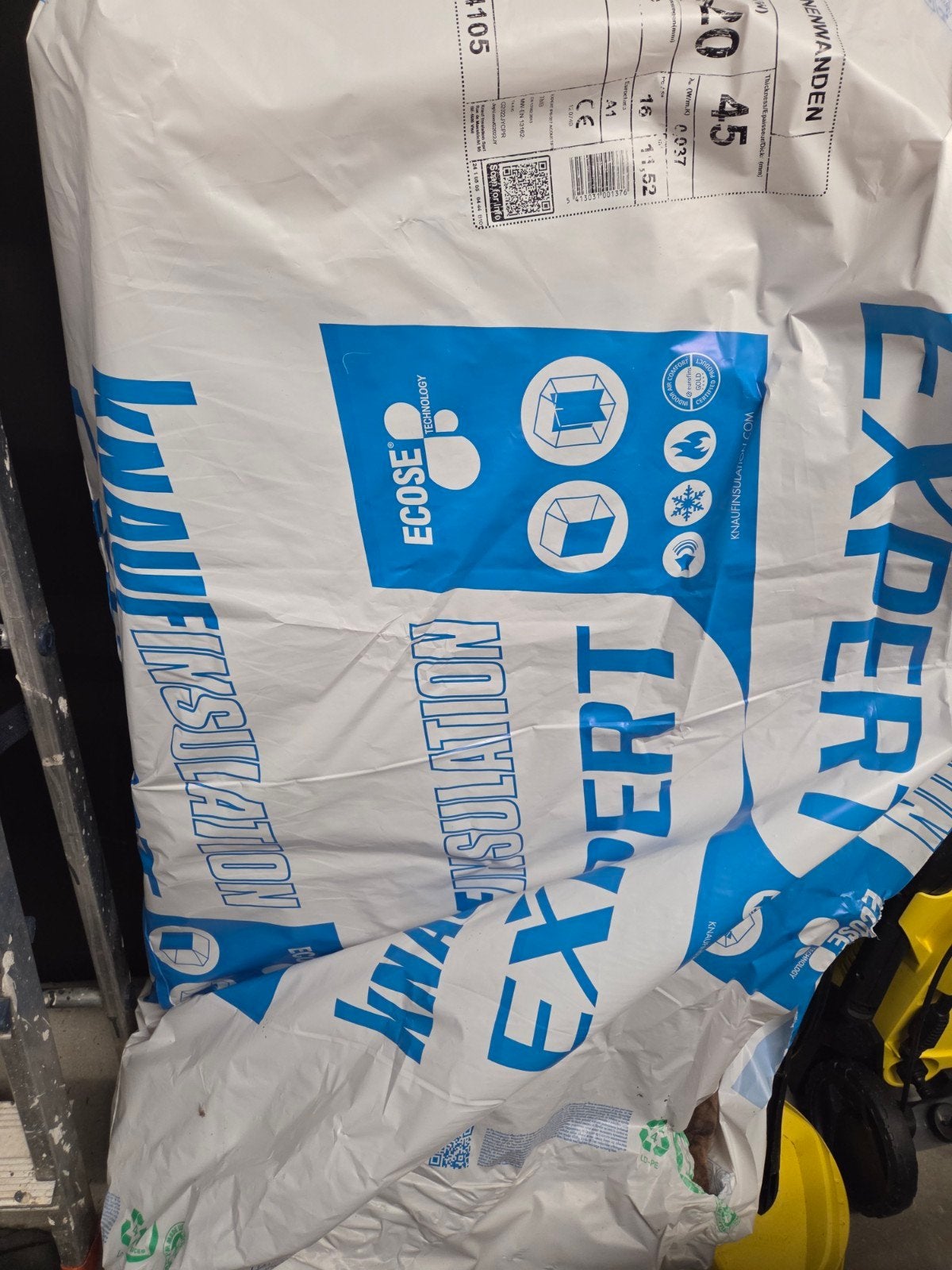 Knauf Insulation Glaswol Binnenwand 45mm RD 1,22, Doe-het-zelf en Verbouw, Ophalen, Nieuw, Glaswol