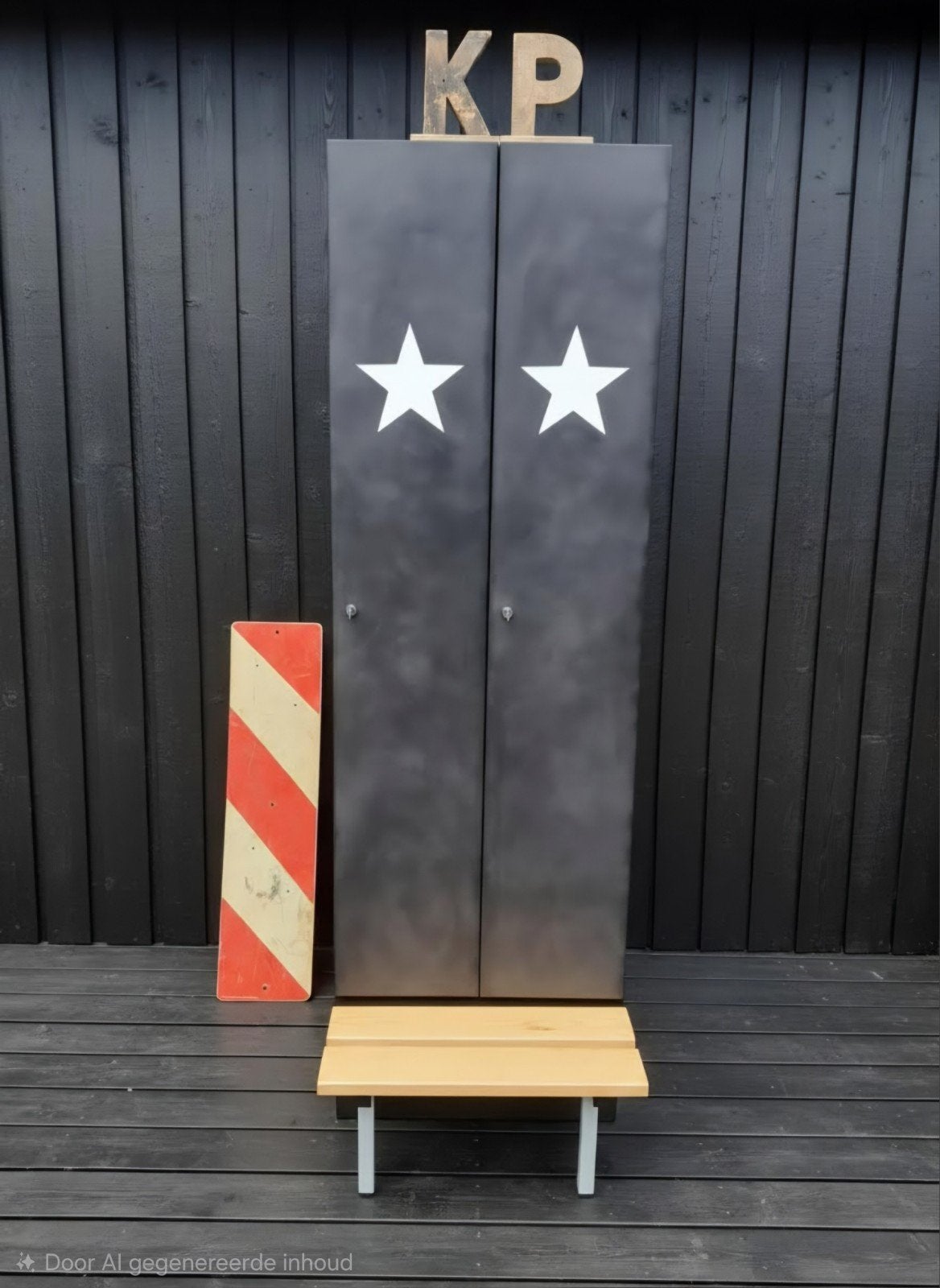 stoere industriële kleding locker kast met bankje, Ophalen