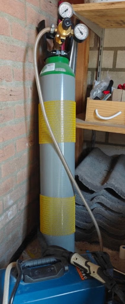 10L Gasfles (Argon) met drukregelaar voor lassen, Ophalen, Zo goed als nieuw, 250 ampère of meer, Overige typen