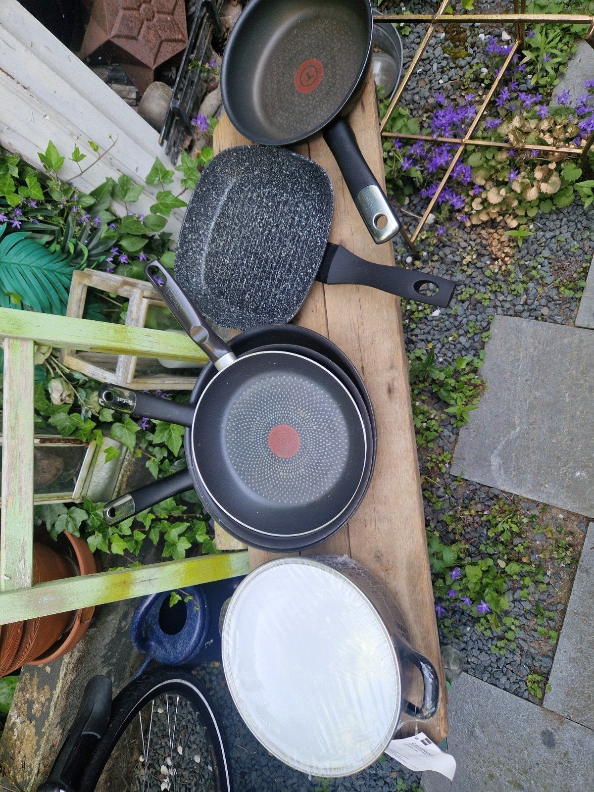 Pannenset: Braadpan, Koekenpannen, Grillpan (Tefal), Ophalen of Verzenden