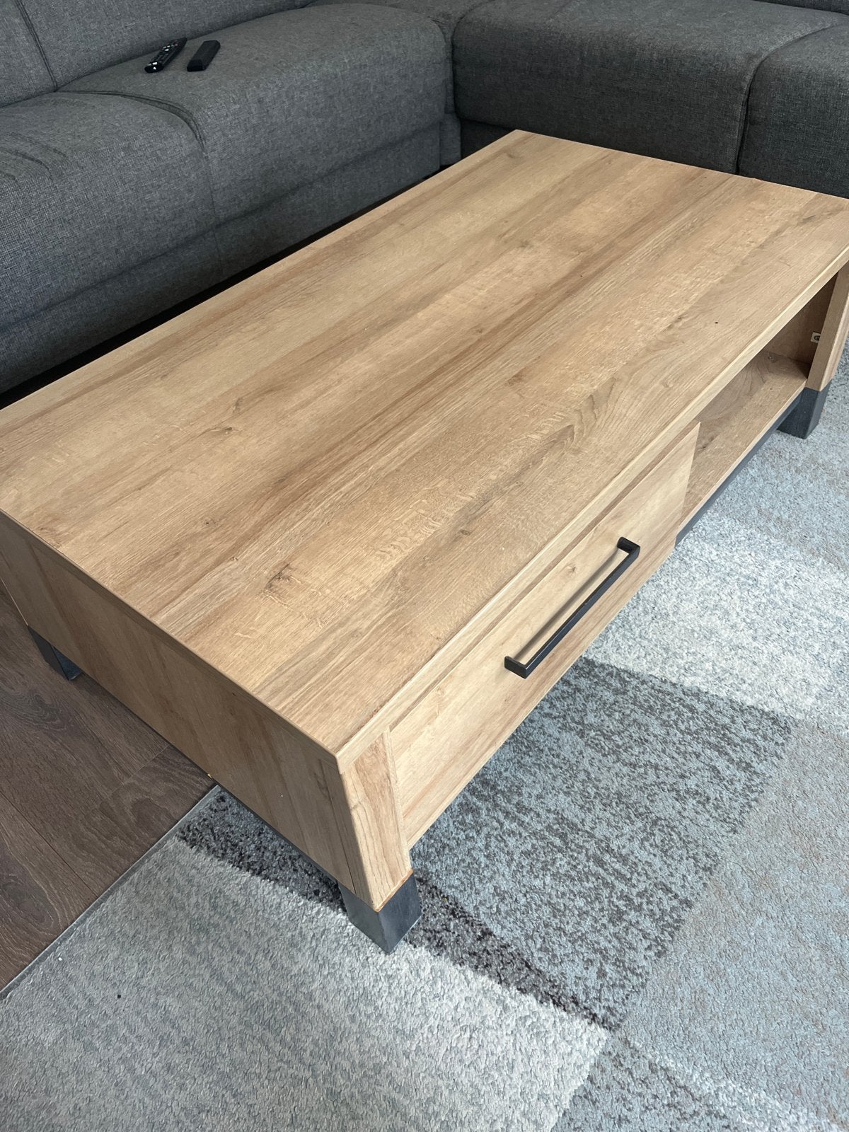 Salontafel met lade - poten los, verder goede staat, Ophalen, Gebruikt, 100 tot 150 cm, 50 tot 100 cm