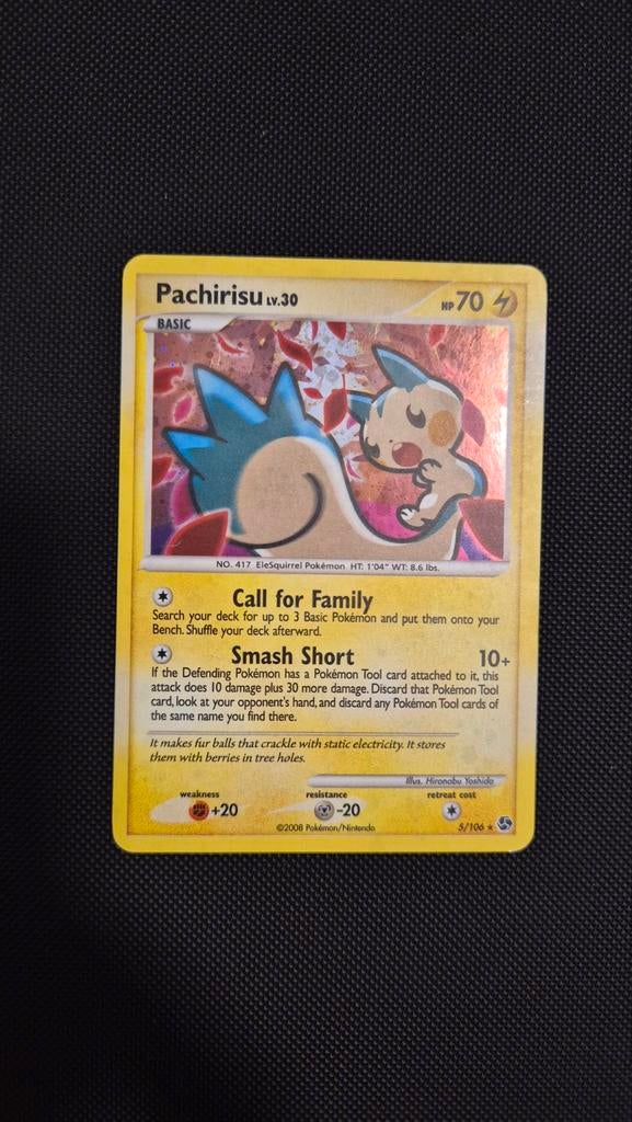 Pachirisu LV.30 3/106 Holo - Great Encounters Pokémon Kaart, Ophalen of Verzenden, Zo goed als nieuw, Losse kaart, Foil