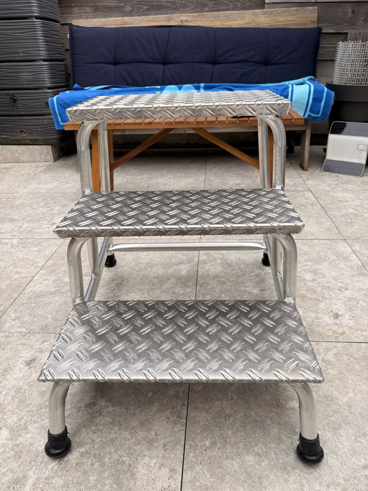 Aluminium trapje met 3 treden - Zo goed als nieuw, Ophalen of Verzenden, Zo goed als nieuw, Trap, Minder dan 2 meter