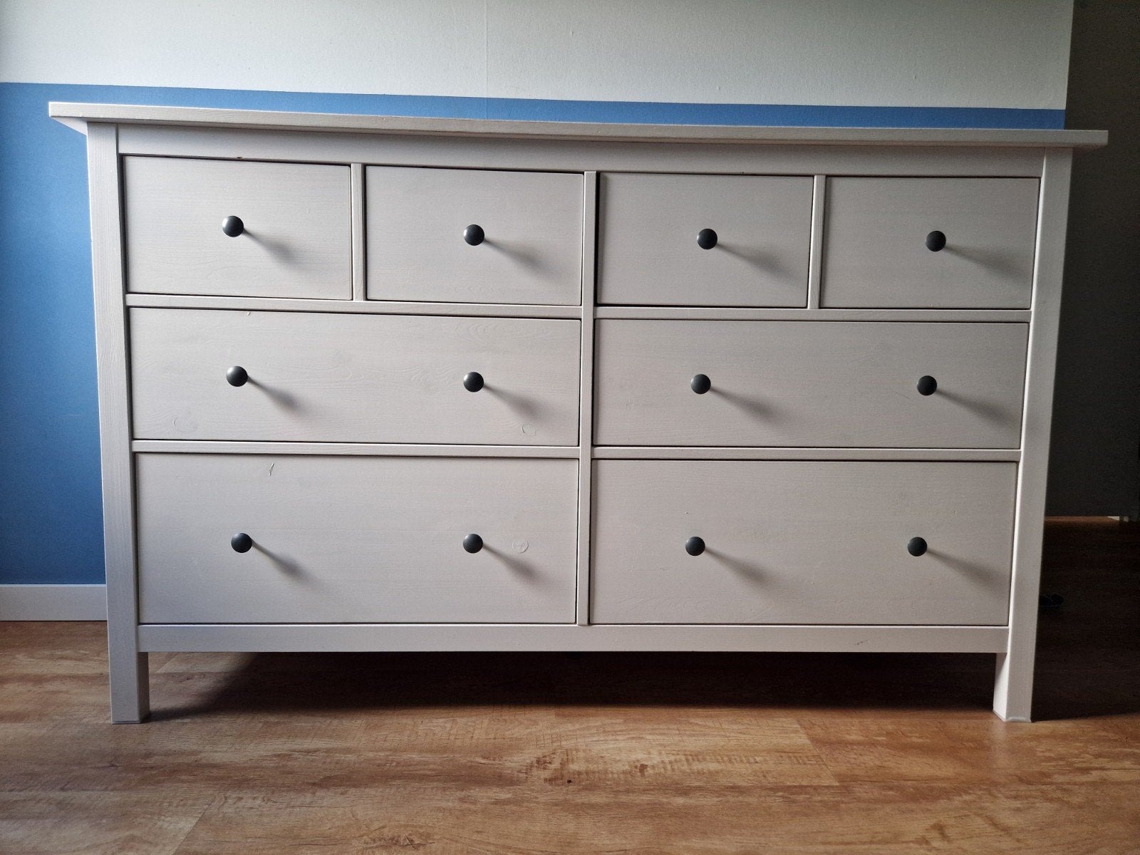 Witte Ikea Hemnes ladekast met 8 laden, Ophalen, 5 laden of meer, 150 tot 200 cm, Zo goed als nieuw