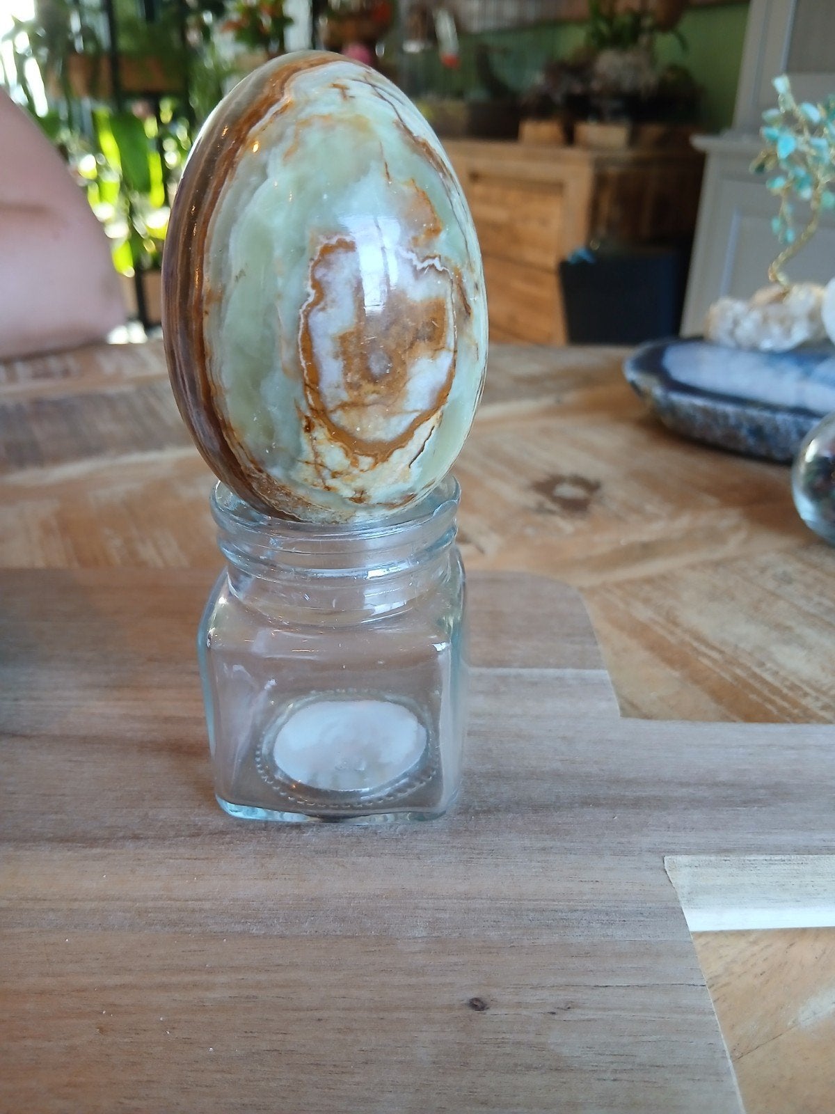 Decoratief ei van onyx - uniek en glanzend, Ophalen of Verzenden, Zo goed als nieuw