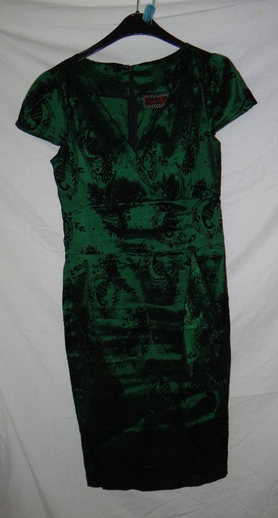 Mooie groen/zwarte VOODOO VIXEN jurk, Maat 38/40 (M), Voodoo Vixen, Ophalen of Verzenden, Zo goed als nieuw