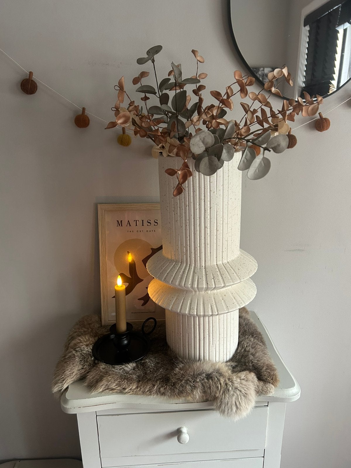 Vaas Emilia van Leen Bakker off-white, Huis en Inrichting, Woonaccessoires | Vazen, Kunststof, Wit, Zo goed als nieuw, Ophalen
