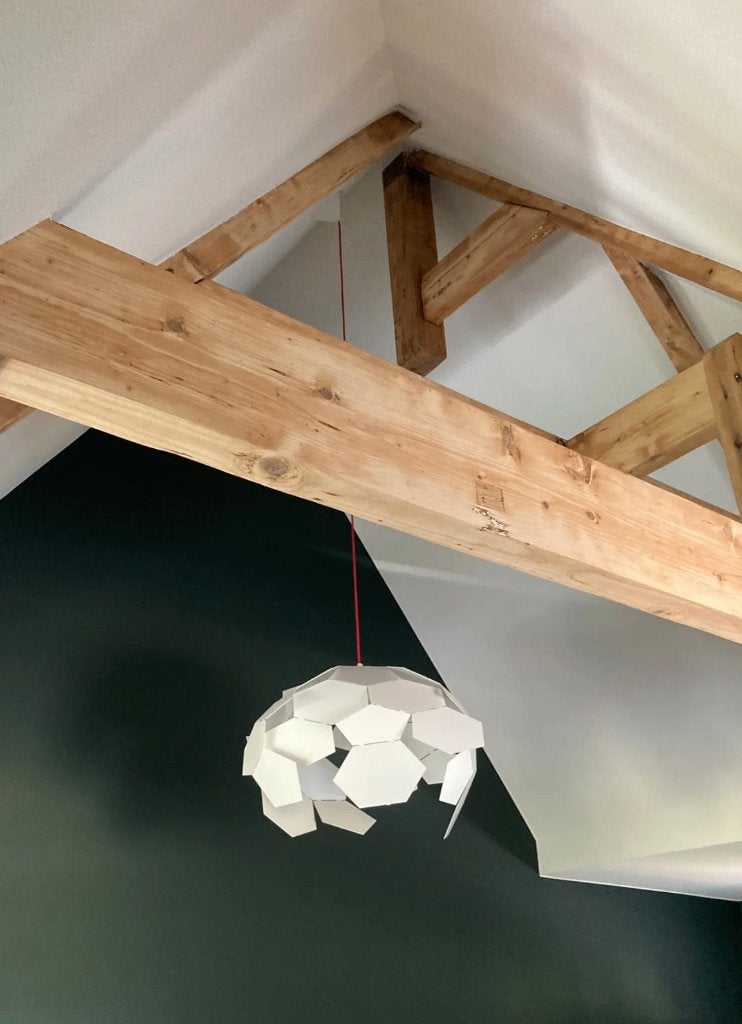 Gispen Thunderball hanglamp van plaatstaal 60cm (4 stuks), Ophalen, Gebruikt, Metaal, Modern