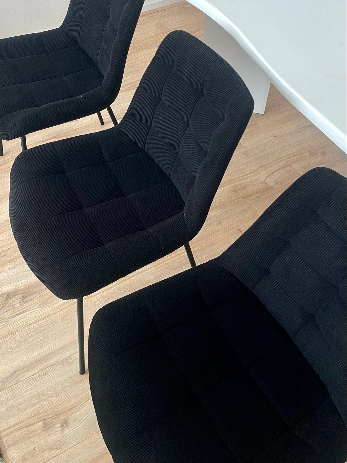 3 Zwarte stoelen - als nieuw, Huis en Inrichting, Ophalen, Drie, Zwart, Nieuw