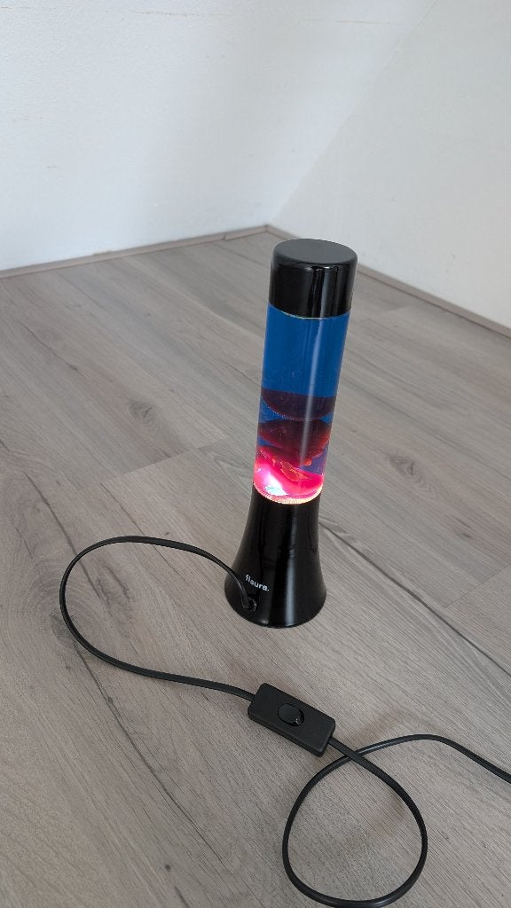 Fisura lavalamp blauw/rood - Zo goed als nieuw, Huis en Inrichting, Meerkleurig, Met schakelaar, E14 (klein), 35 cm