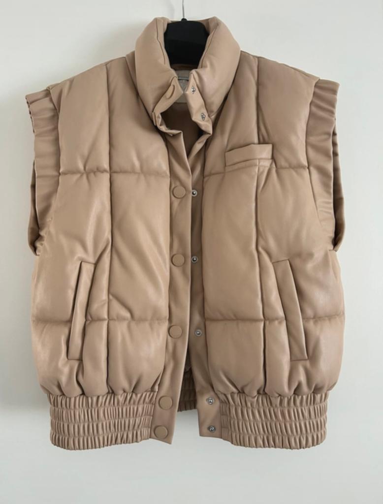 Guess Beige Puffer Bodywarmer, Ophalen of Verzenden, Zo goed als nieuw, Maat 38/40 (M), Beige