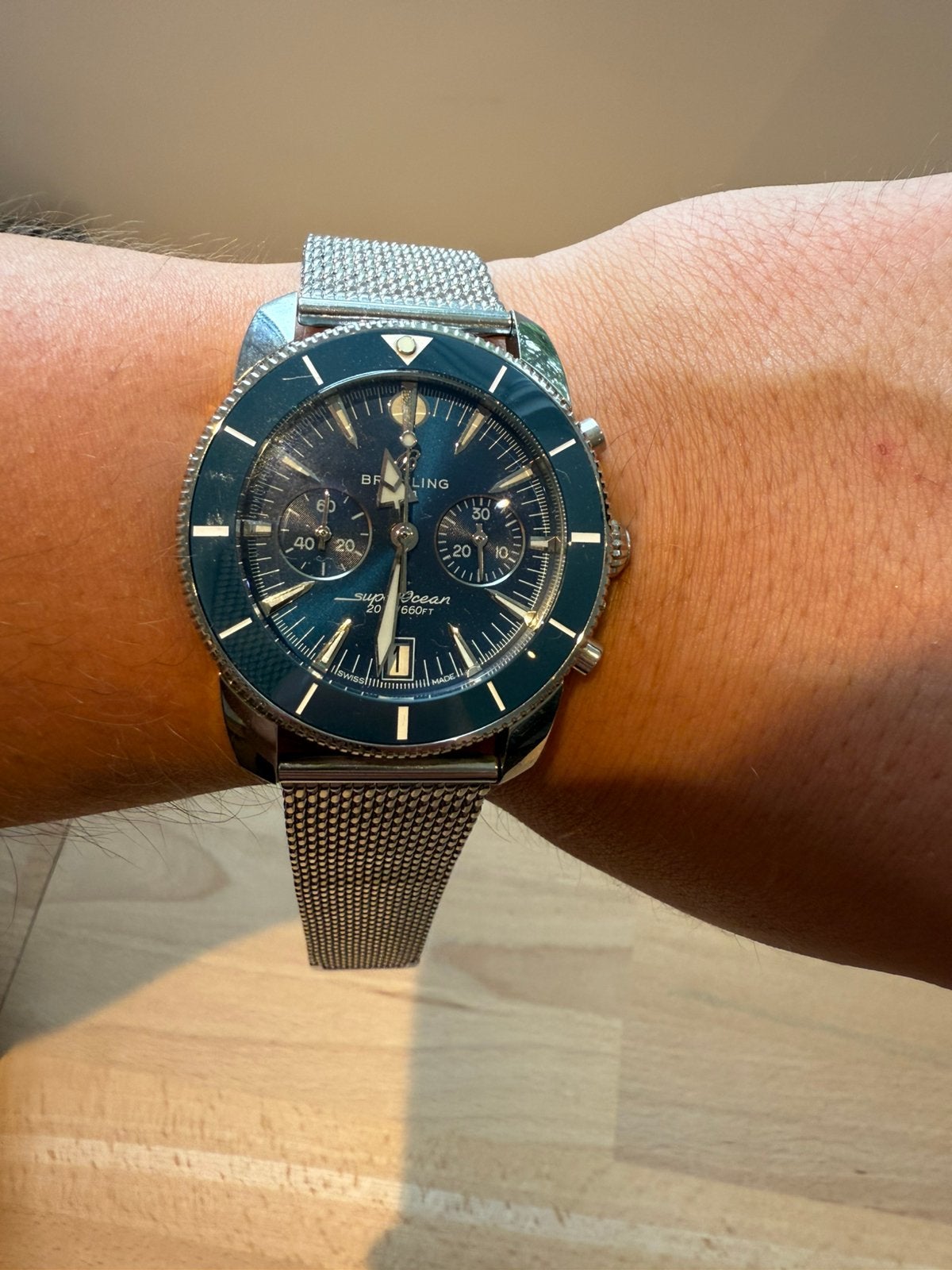 Superocean blue 43, Ophalen of Verzenden, Zo goed als nieuw, Zilver, Staal