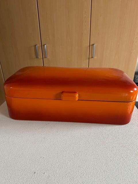 Emaille  broodtrommel en lepels te koop, Ophalen