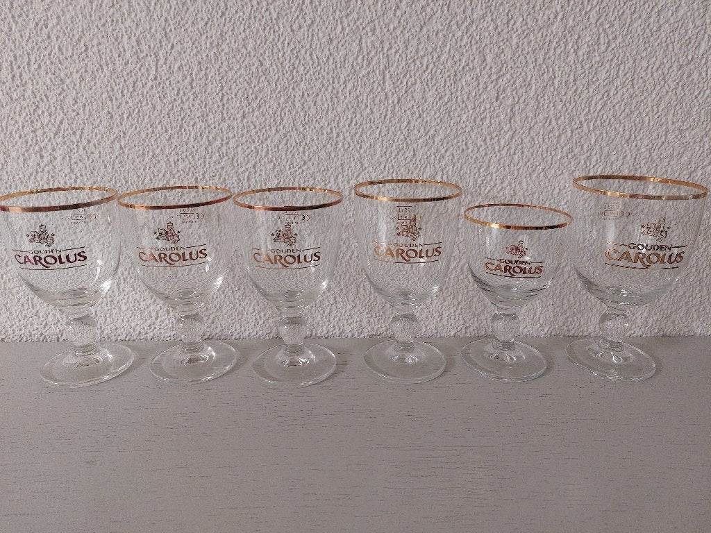 Gouden Carolus bierglazen (0.15l, 0.25l en 0.33l), Ophalen of Verzenden, Nieuw, Glas of Glazen, Overige merken