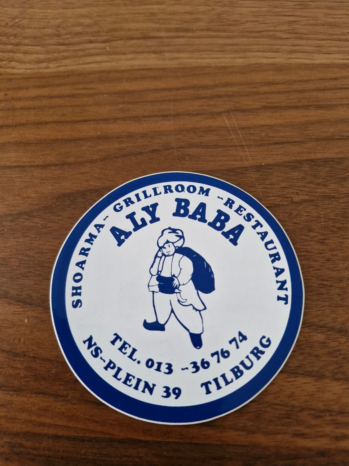 529  Aly Baba Shoarma Grillroom Restaurant Sticker Tilburg, Ophalen of Verzenden