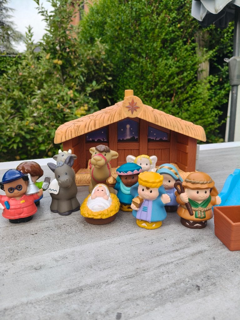 Fisher-Price Little People kerststal poppetjes dieren +++, Ophalen of Verzenden, Gebruikt, Speelset, Met licht