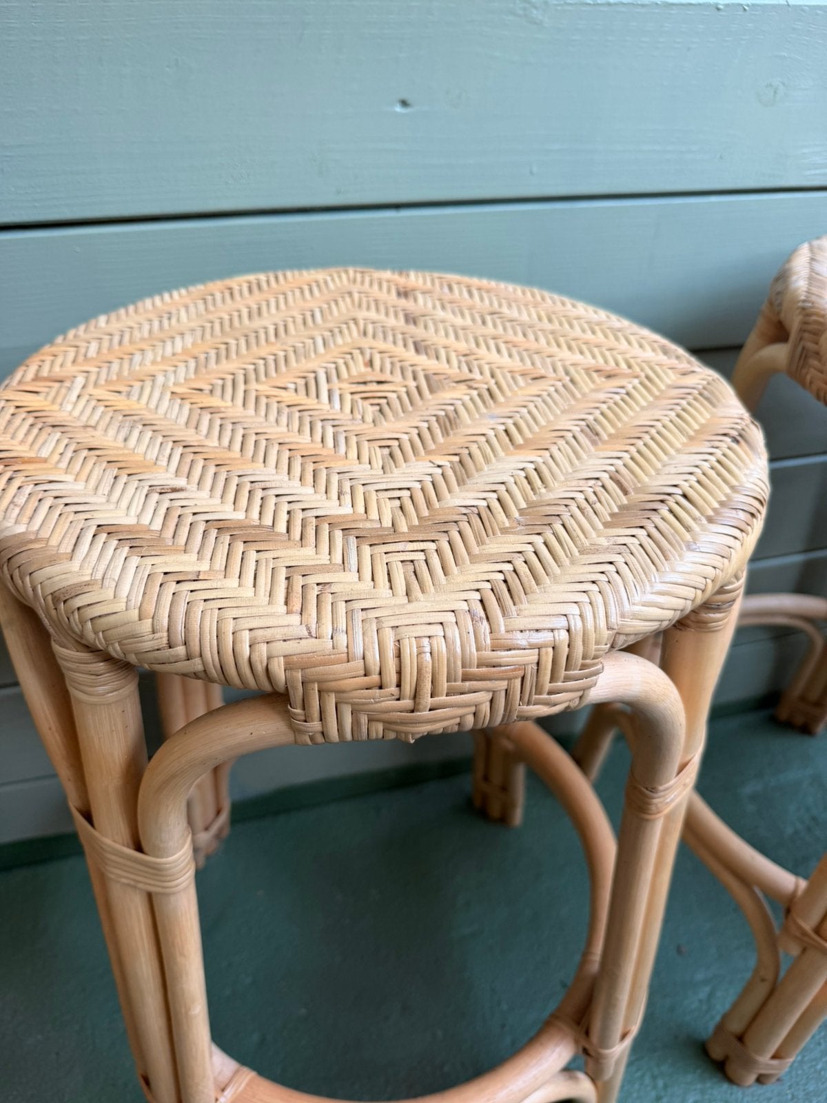 3 rotan barkrukken, Ophalen, Zo goed als nieuw, Overige materialen