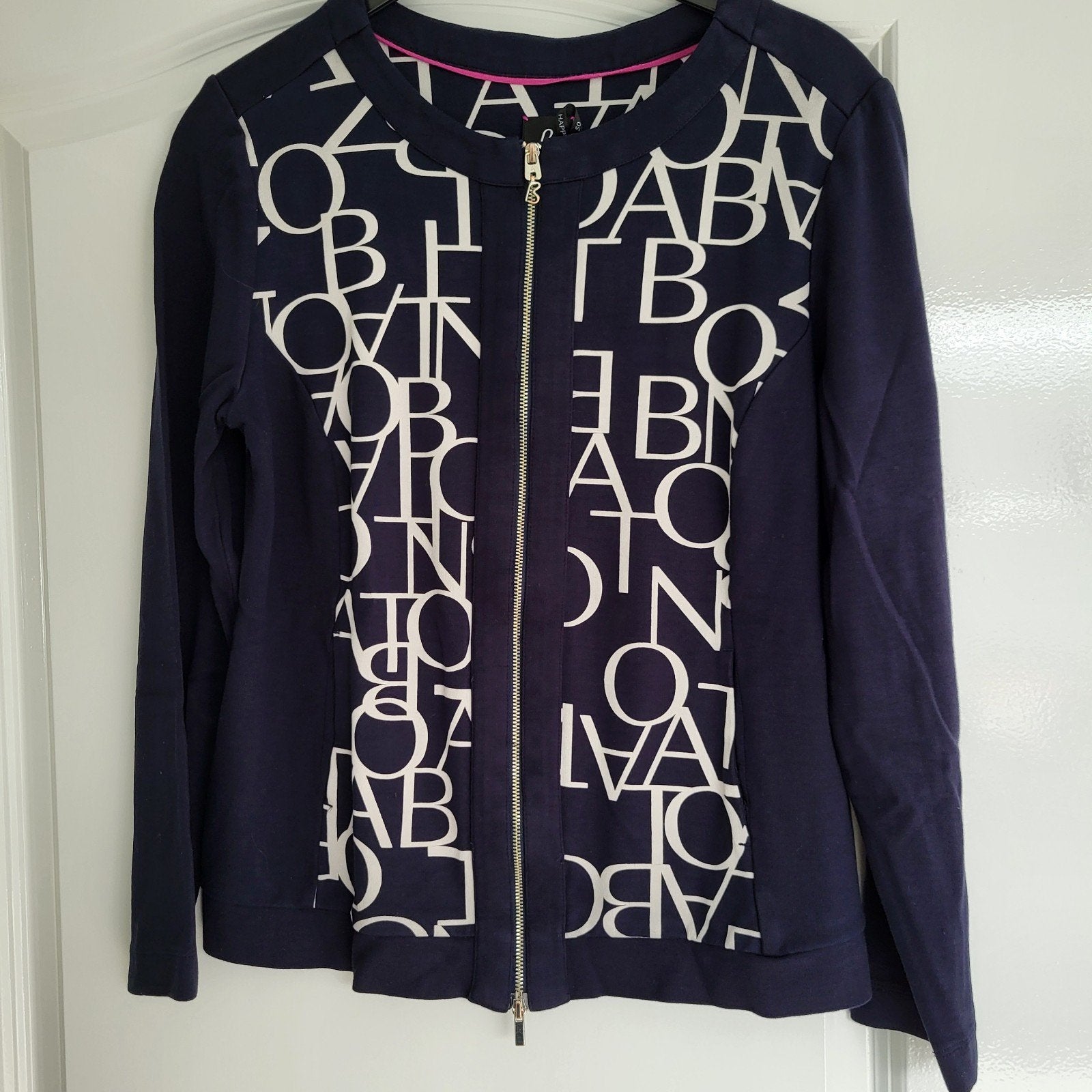 Bonita vest met rits en letterprint, Maat 38/40 (M), Blauw, Bonita, Ophalen of Verzenden