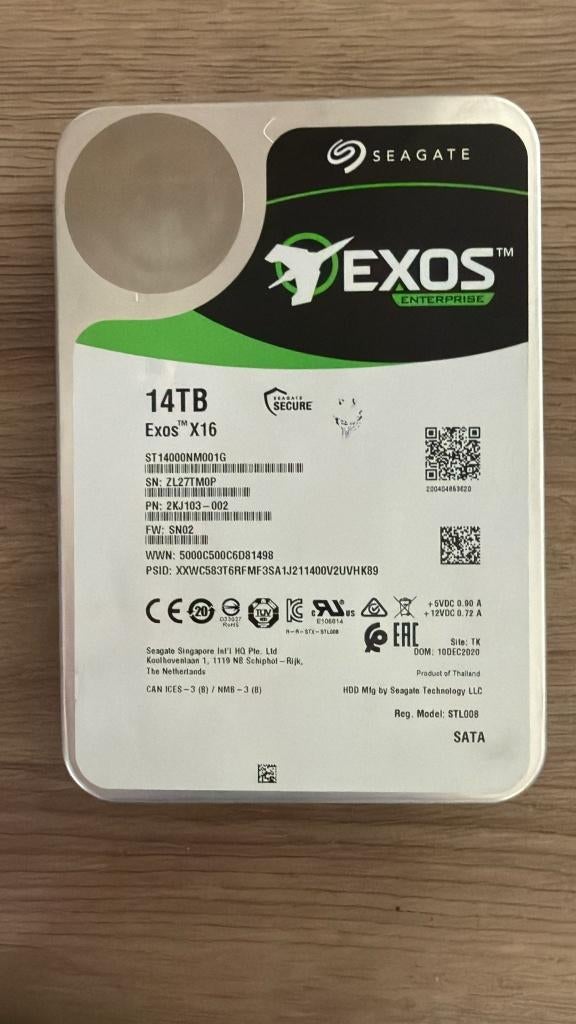 Seagate Exos 14TB, Computers en Software, Harde schijven, Intern, Gebruikt, HDD, Ophalen of Verzenden