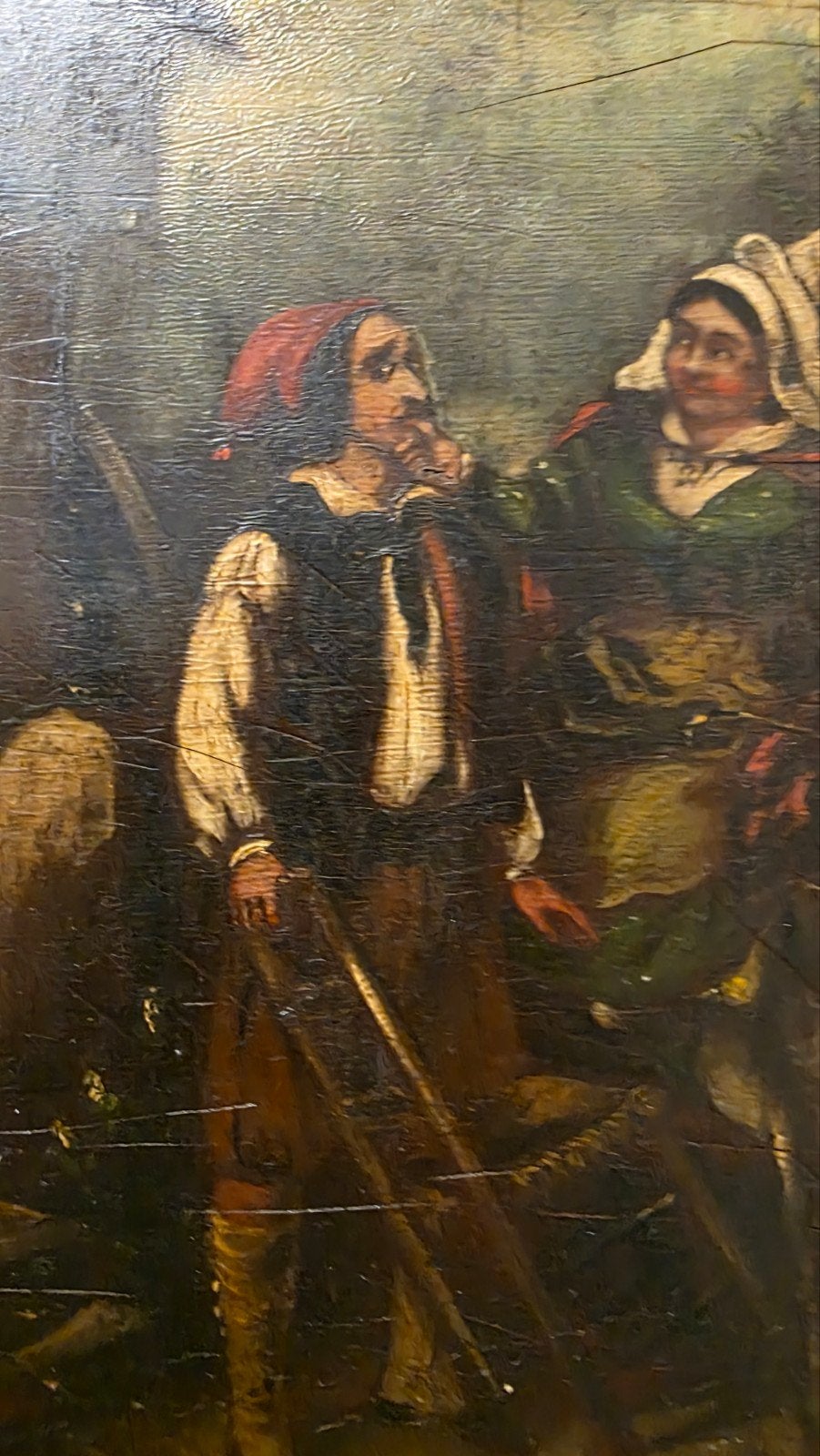 Antiek romantisch schilderij, Ophalen