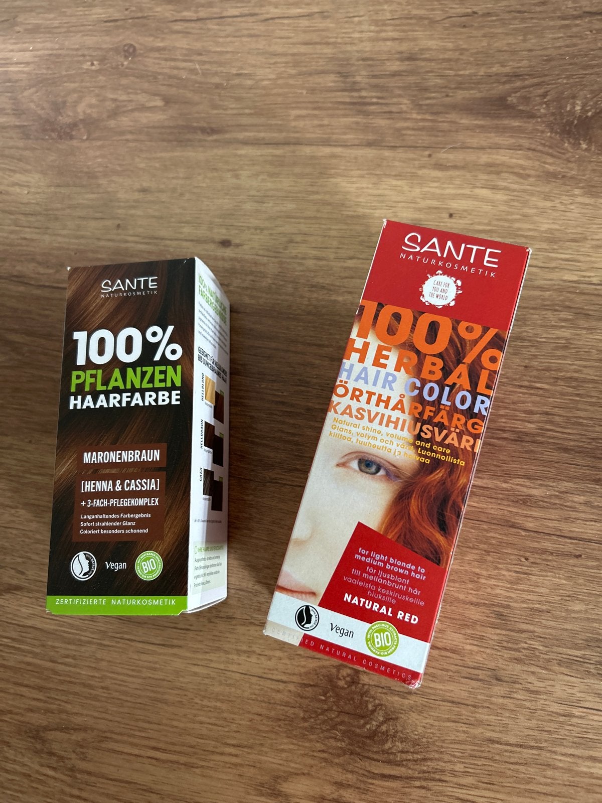 2 pakjes Sante Henna Haarverf: Koperrood & Mahoniebruin, Ophalen of Verzenden, Nieuw, Overige typen