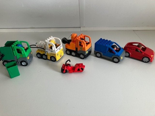 Duplo diverse auto's en motor., Ophalen, Gebruikt, Duplo