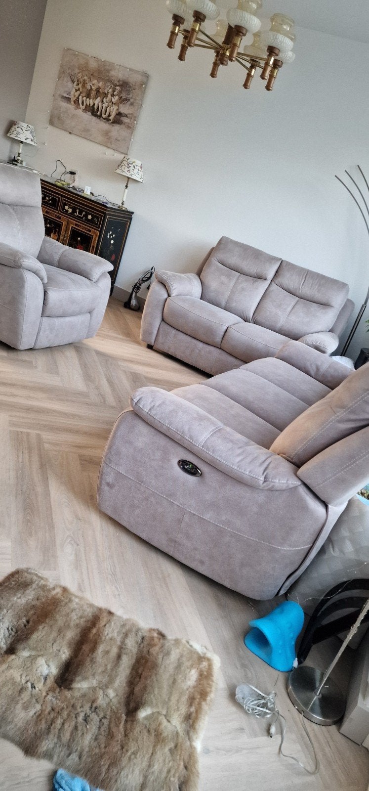 Comfortabele banken met relaxfunctie - Zo goed als nieuw, Ophalen, Driepersoons, 75 tot 100 cm, Zo goed als nieuw