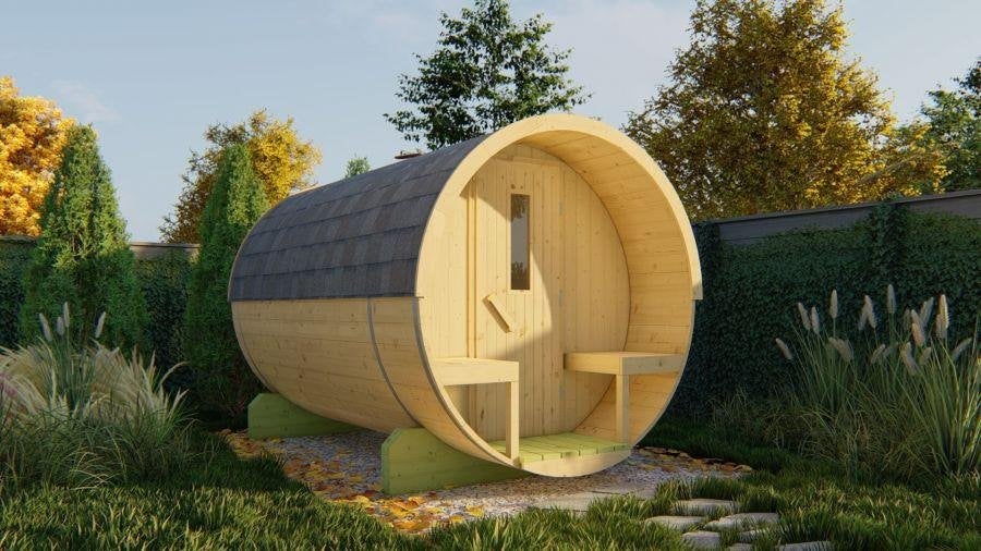 Barrelsauna's laagste prijs en direct leverbaar! Va. 2.849,-, Ophalen of Verzenden, Nieuw, Fins of Traditioneel, Complete sauna