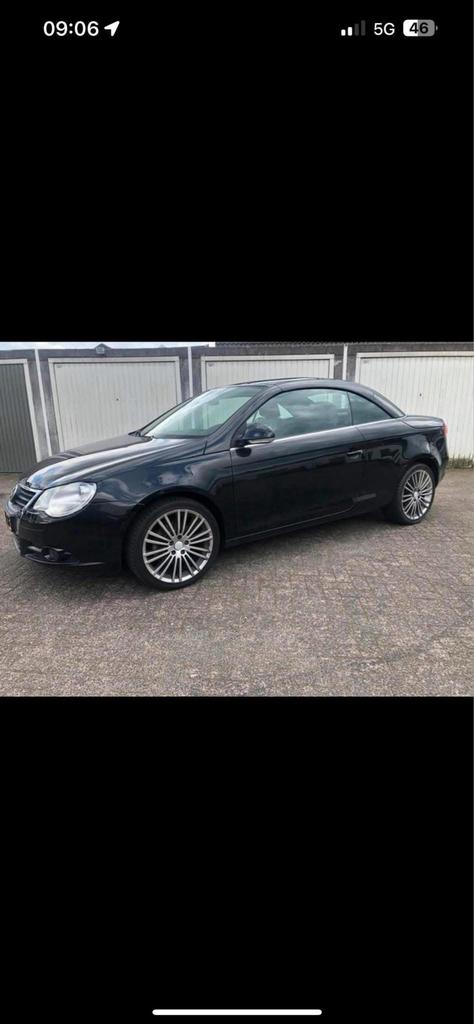 Volkswagen Eos 2.0 16V FSI 110KW 2006 Zwart, Auto's, Volkswagen, Voorwielaandrijving, 4 cilinders, 4 stoelen, Zwart
