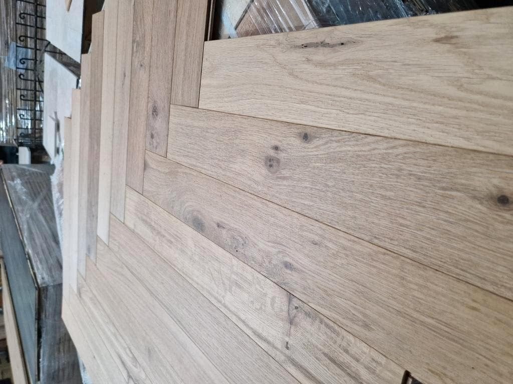 Prachtige echte EIKEN VISGRAAT VLOER Visgraatparket geolied, Ophalen of Verzenden, Nieuw, 75 m² of meer