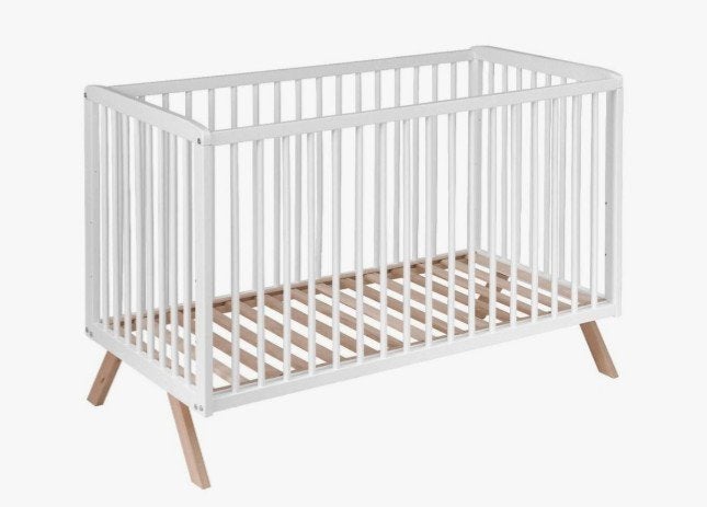 Prenatal ledikant 60x120 cm met matras en schuine poten, Ophalen, Zo goed als nieuw, Ledikant