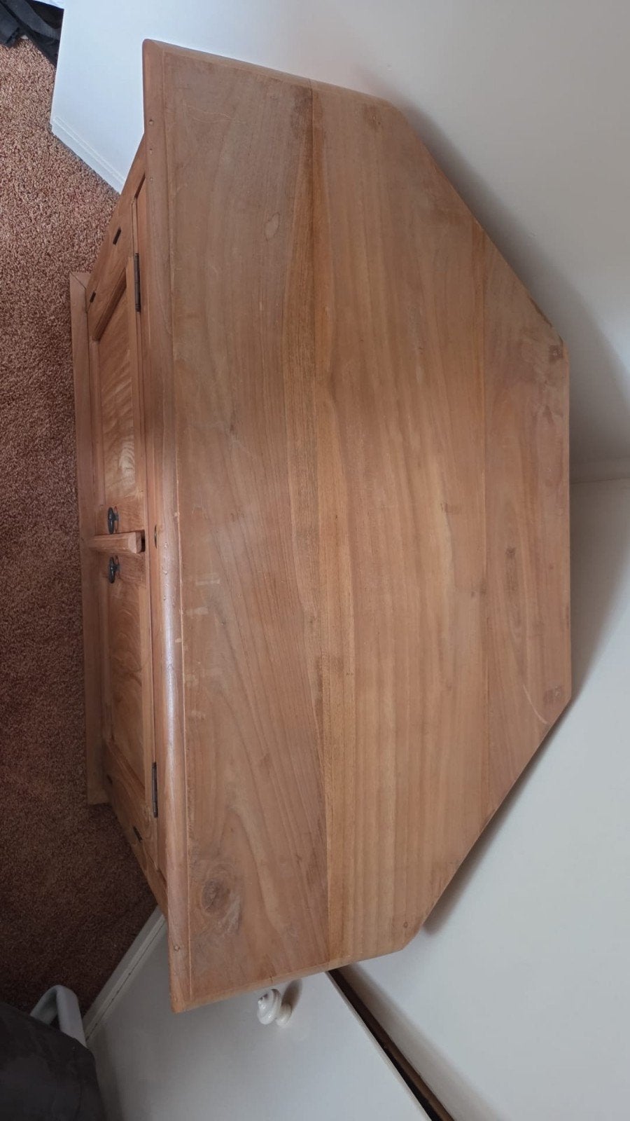 Mooie hoek tv kast teak hout in goede staat., Huis en Inrichting, 50 tot 100 cm, Zo goed als nieuw, Rechthoekig, 50 tot 100 cm