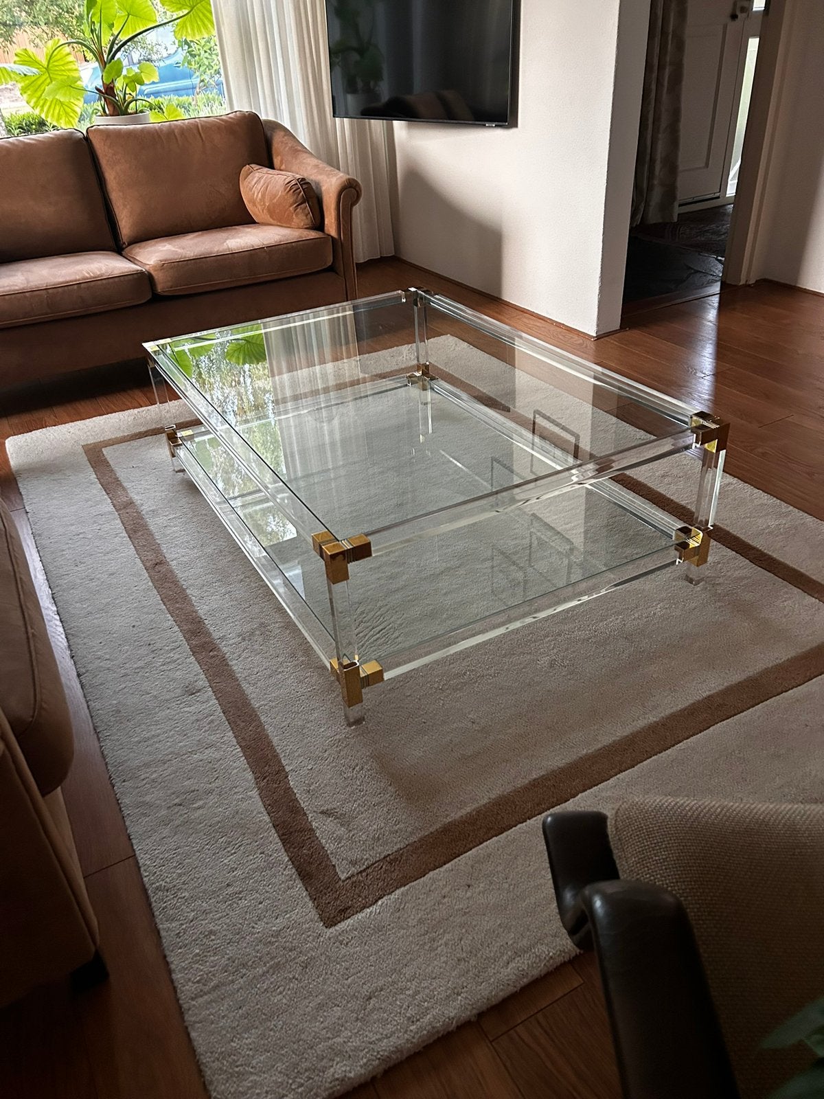 Salontafel van glas, Ophalen, 100 tot 150 cm, 50 tot 100 cm, Overige vormen
