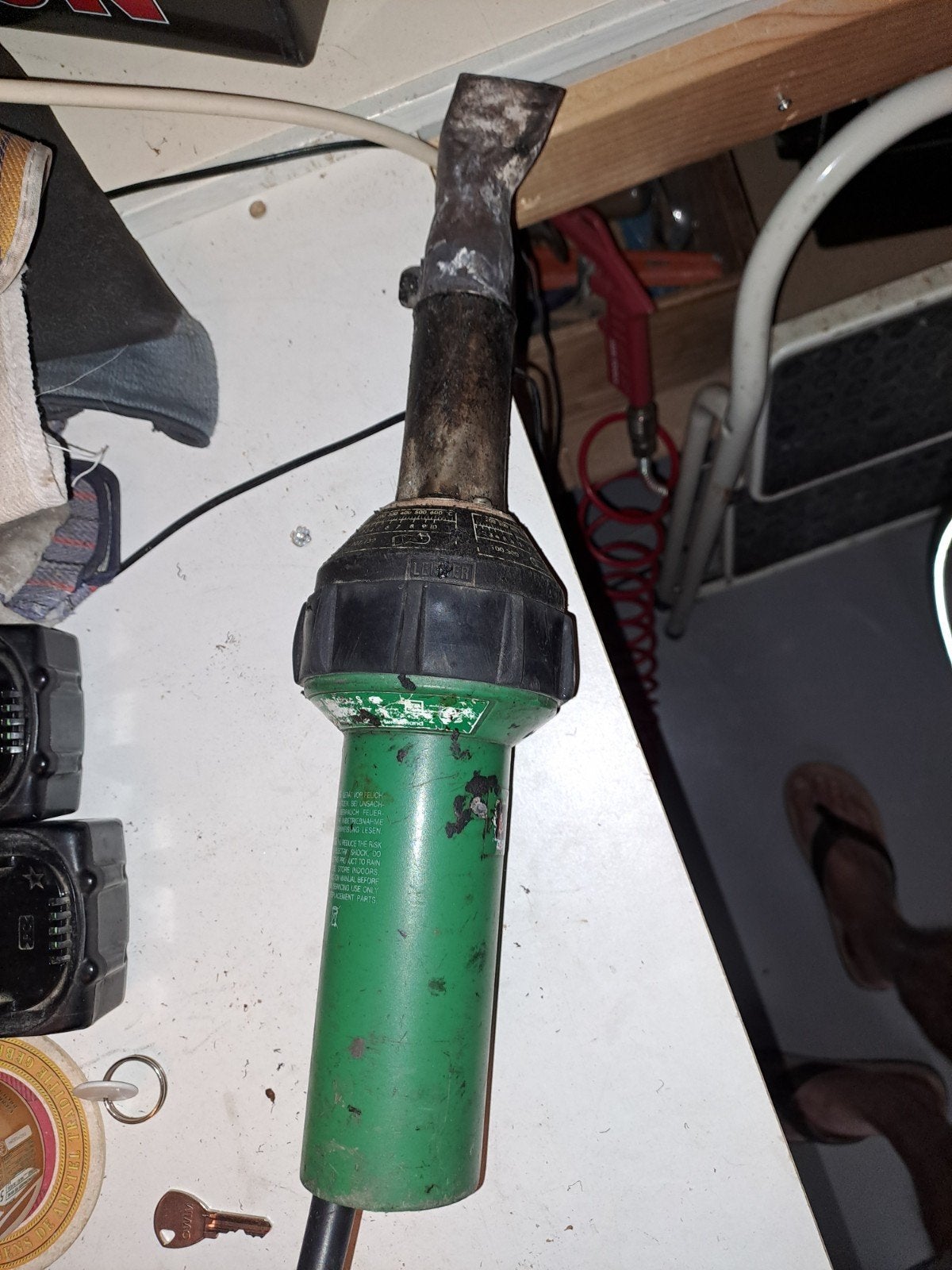 Leister föhn voor PVC dakbedekking met toebehoren, Ophalen of Verzenden, Gebruikt