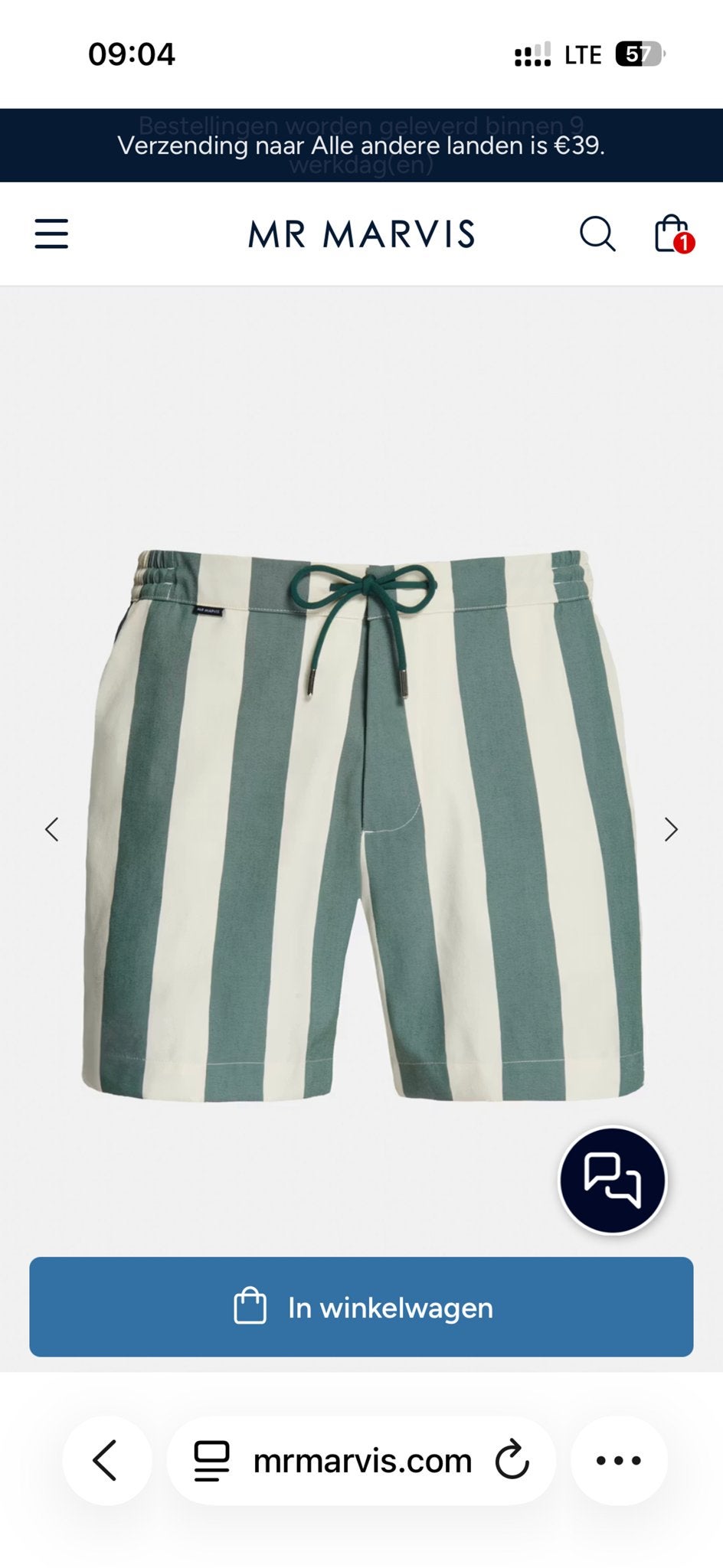 Mr Marvis Zwemshort  L - (1 dag gedragen), Kleding | Heren, Ophalen of Verzenden, Overige maten, Groen, Zwemshort