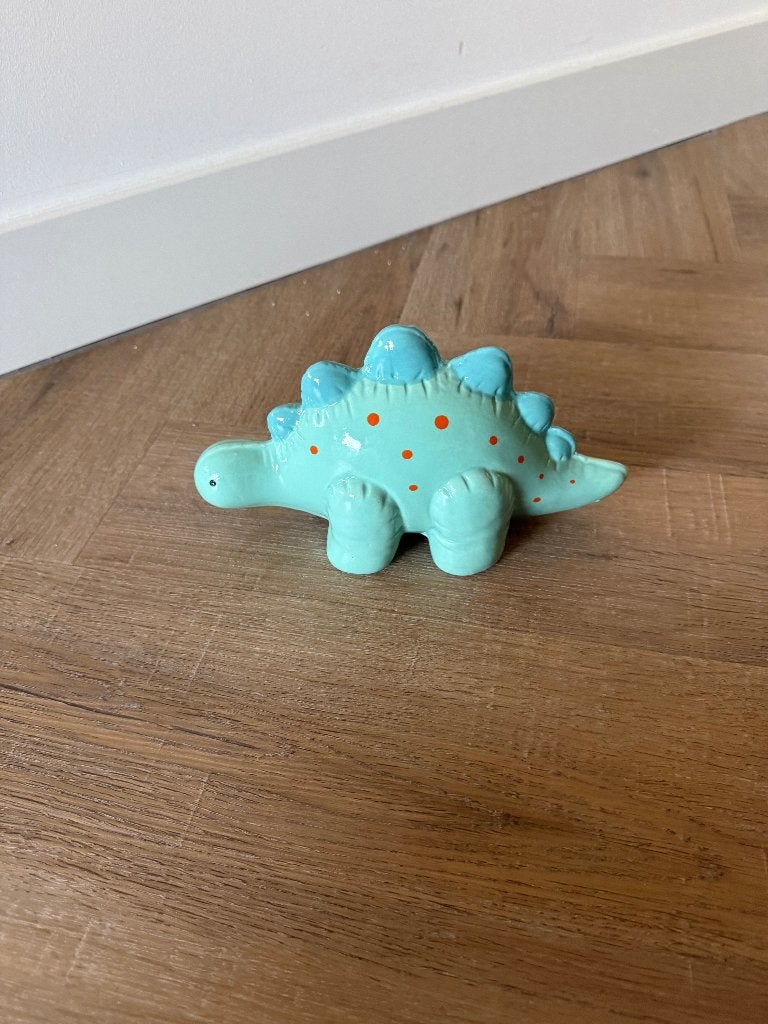 ZGAN groen dinosaurus porselein spaarpot money box kids, Ophalen of Verzenden, Zo goed als nieuw, Steen, Aardewerk of Keramiek