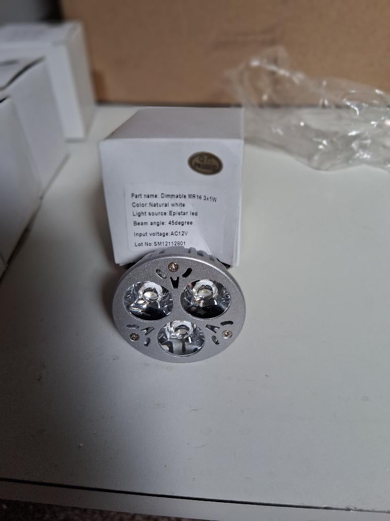 LED lamp MR16 3watt dimbaar (12Volt) 200x, Ophalen, Nieuw, Led-lamp