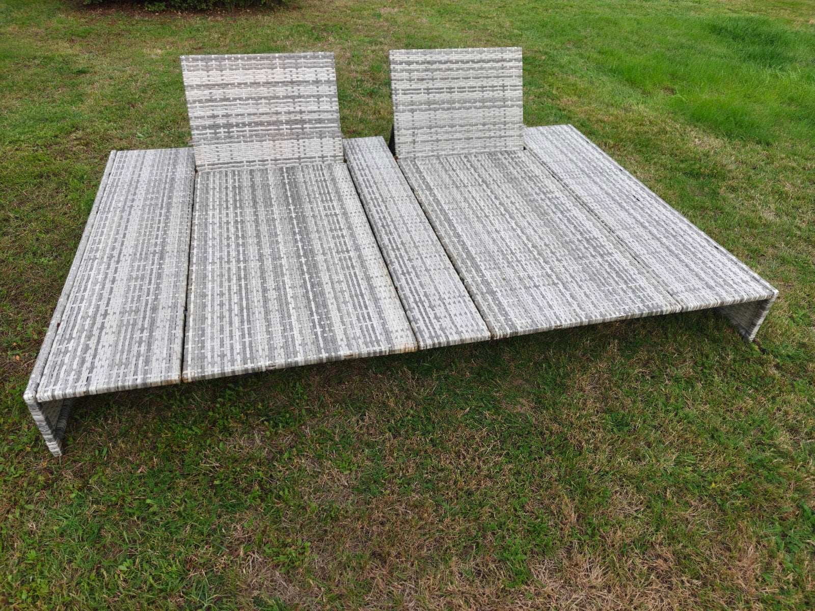 Wicker ligbed verstelbaar - 2 persoons, Ophalen, Gebruikt, Wicker, Verstelbaar
