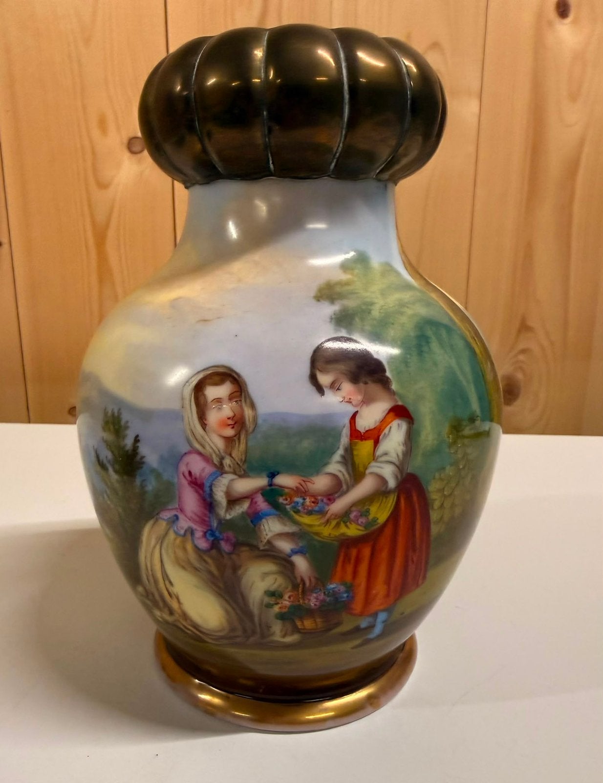 Antieke handgeschilderd vaas, Antiek en Kunst, Verzenden