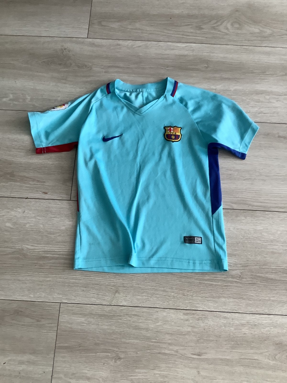 FC Barcelona uitshirt 2018/2019 - Lichtblauw - Maat 128, Ophalen of Verzenden, Gebruikt, Jongen